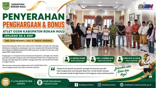 Atlet MTs Negeri 2 Rokan Hulu Terima Penghargaan dan Bonus, Siap Harumkan Nama Riau di O2SN Tingkat Nasional